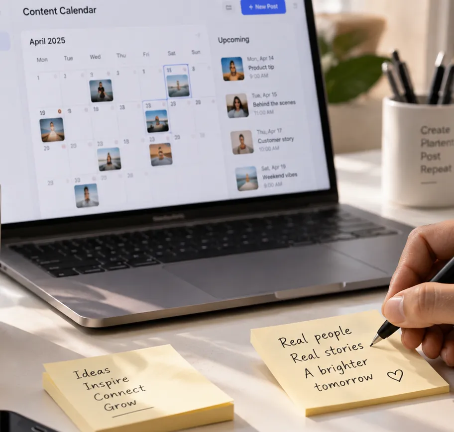 A social content calendar mid-automation
